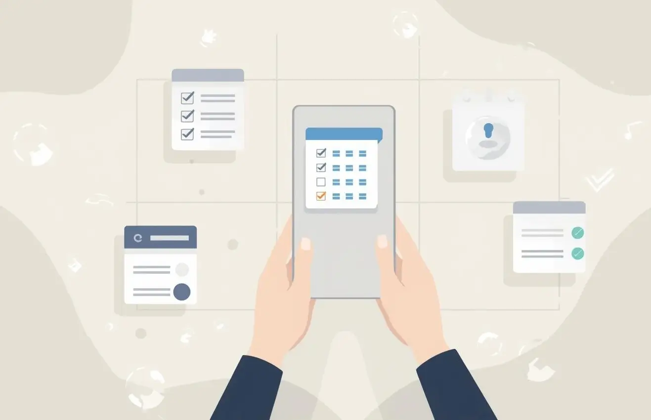 Small business owner using AI tools on a mobile to manage tasks, schedules, and customer information in one place. Small business owner using AI tools on a mobile to manage tasks, schedules, and customer information in one place.