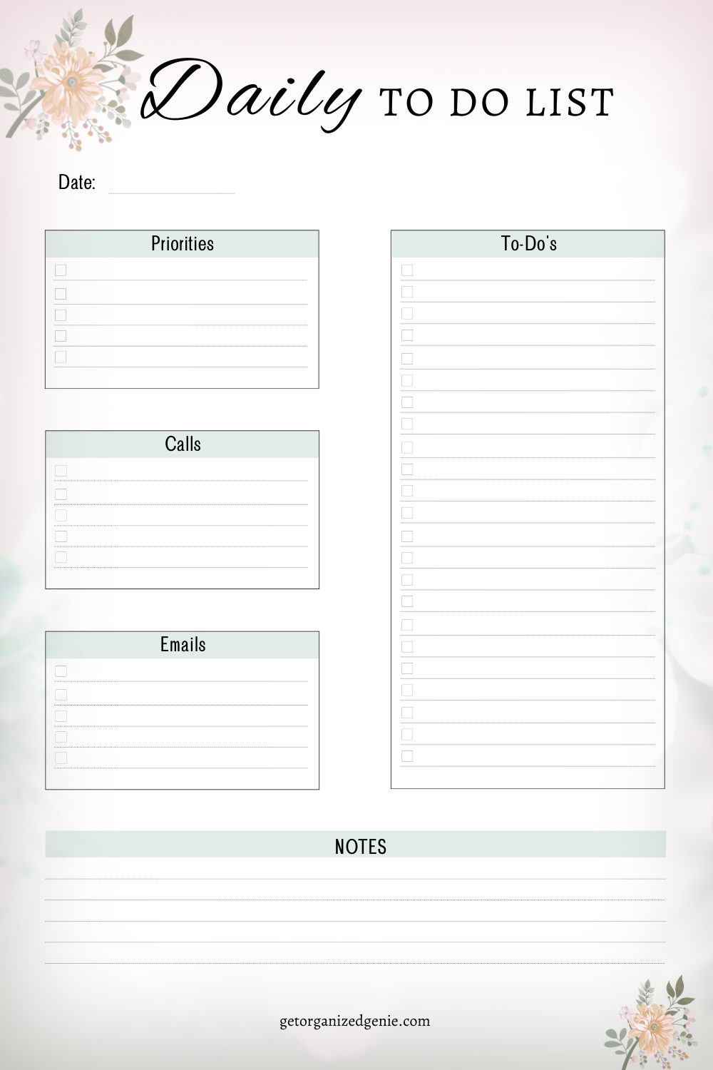 To Do List Printable, to Do List Planner Page, Productivity