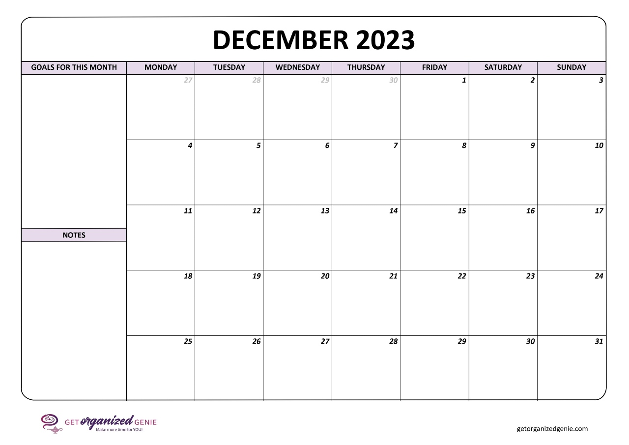 December 2023 Calendar