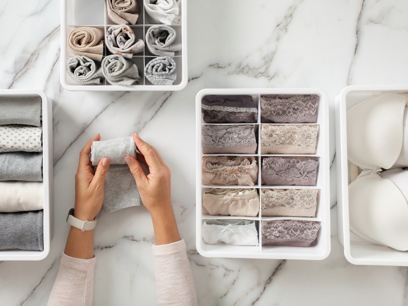 Drawer separators to organize socks and underwear. Drawer separators to organize socks and underwear.