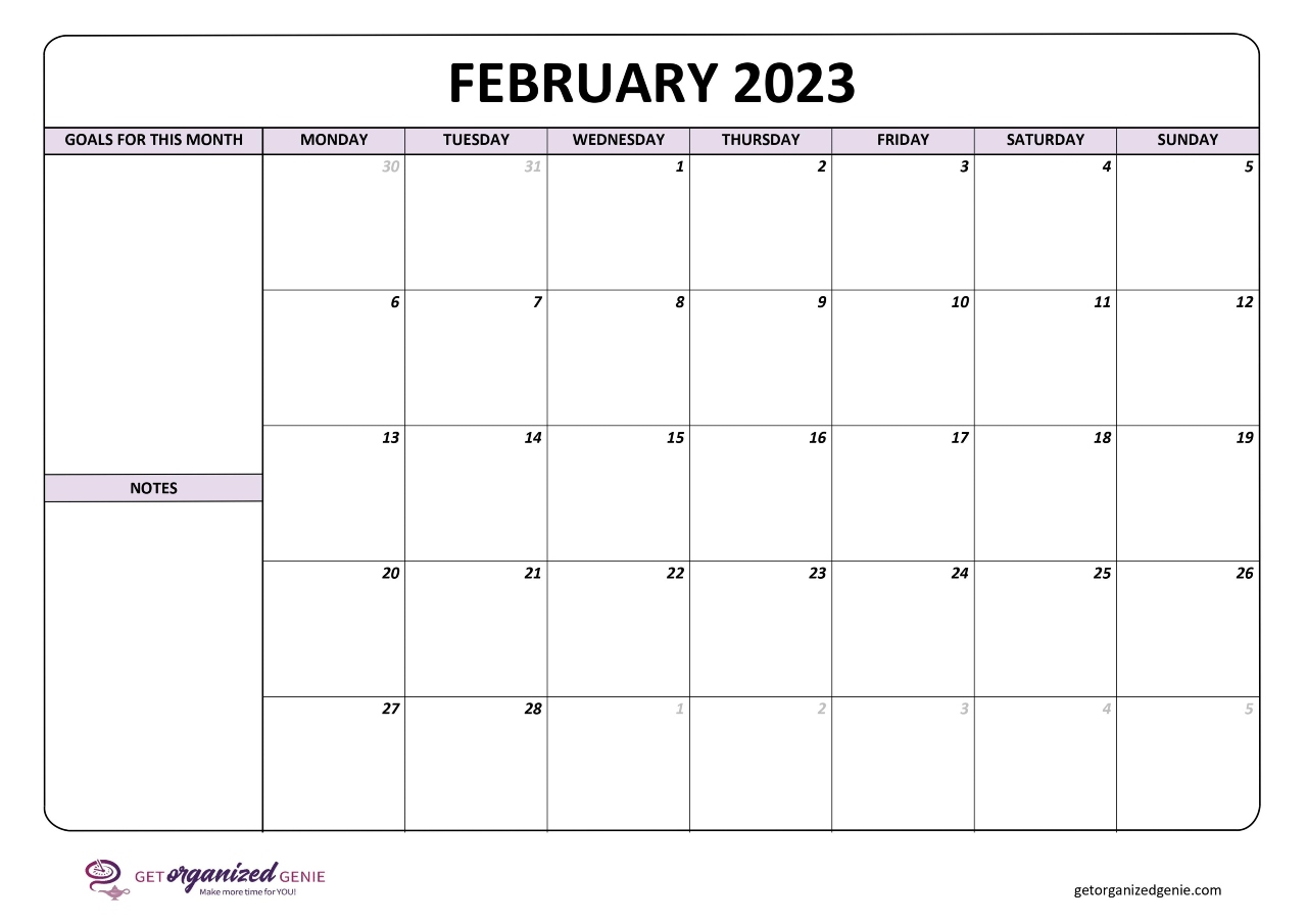 February 2023 Calendar