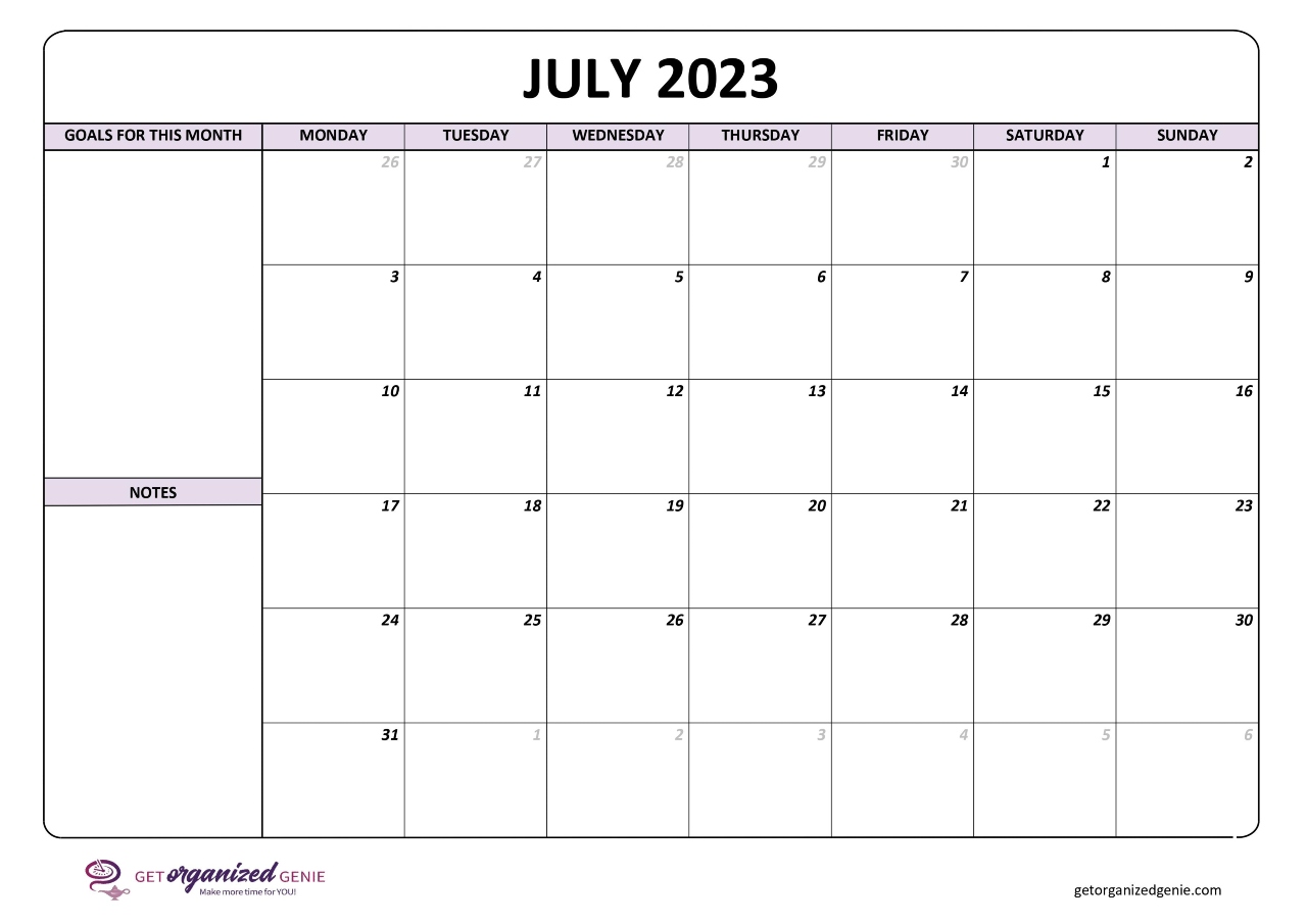 July 2023 Calendar