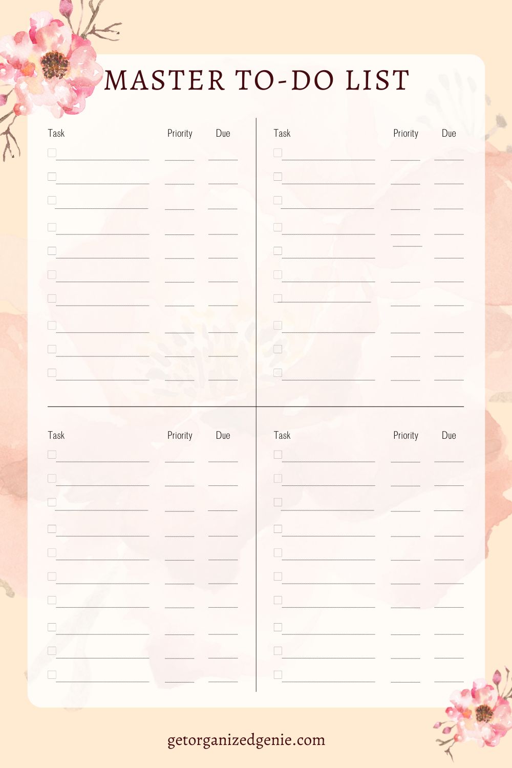 To-do Template, To Do List Layout, Todo List Layout