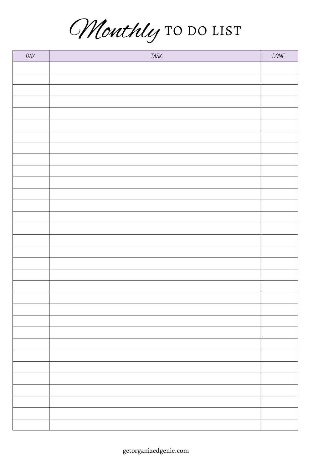 Monthly To Do List Template  FREE Printables and Handy Tips