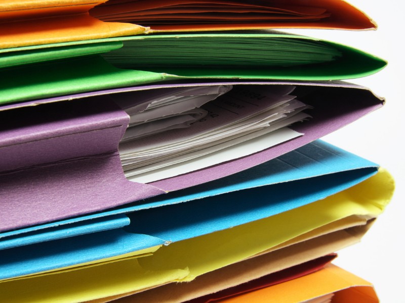 File folders to organize documents. File folders to organize documents.