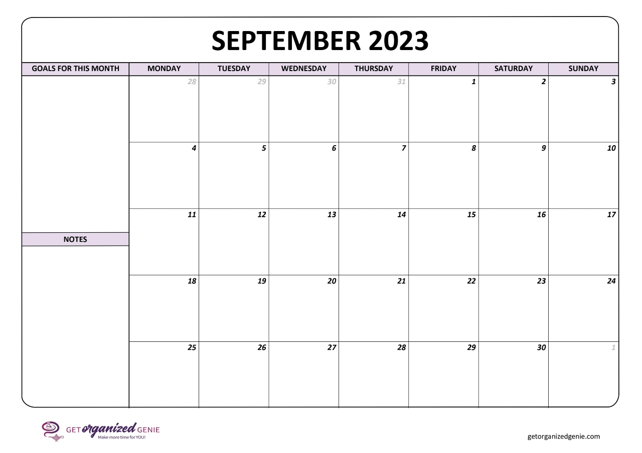 September 2023 Calendar