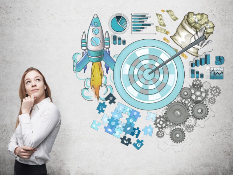 Set achievable goals! A woman setting achievable goals.