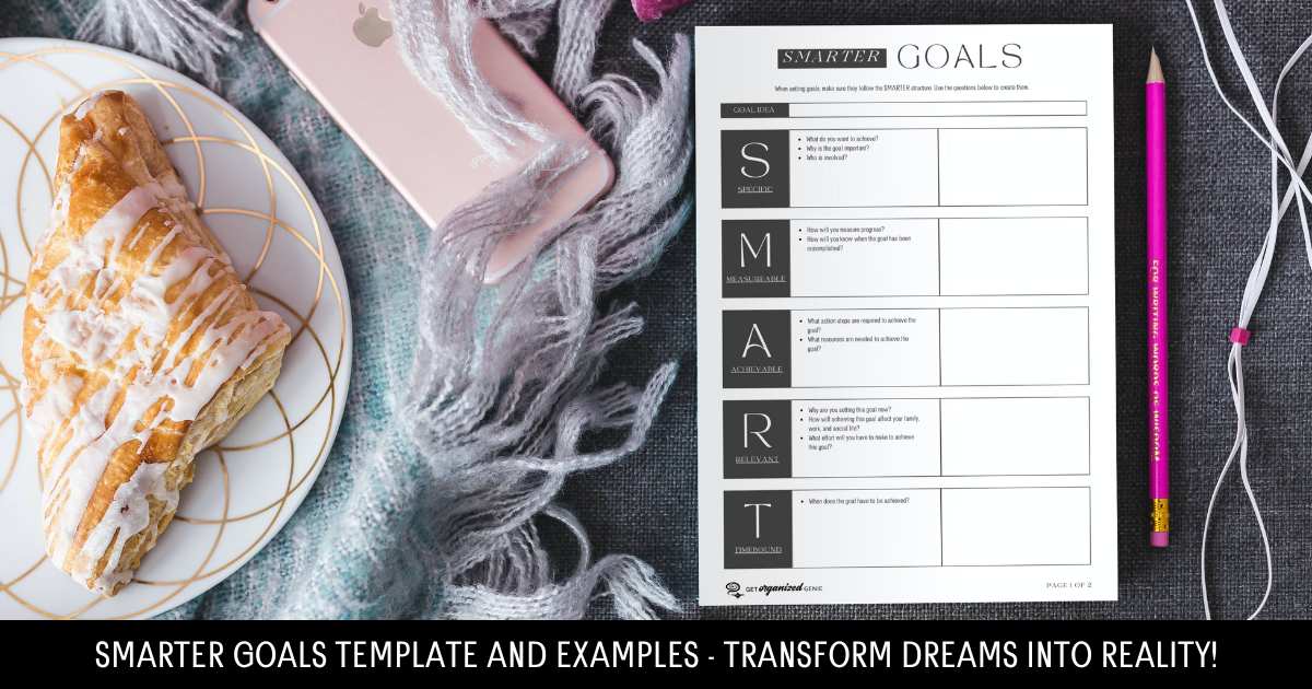 Smarter Goals Template Smarter Goals Template