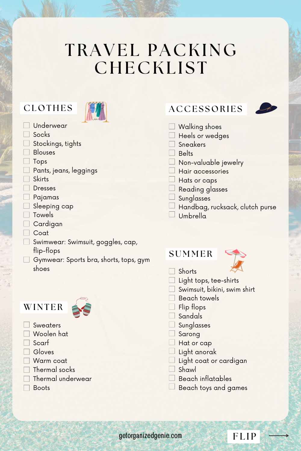 Travel Packing Checklist  No More Stress and Worry Before You Travel