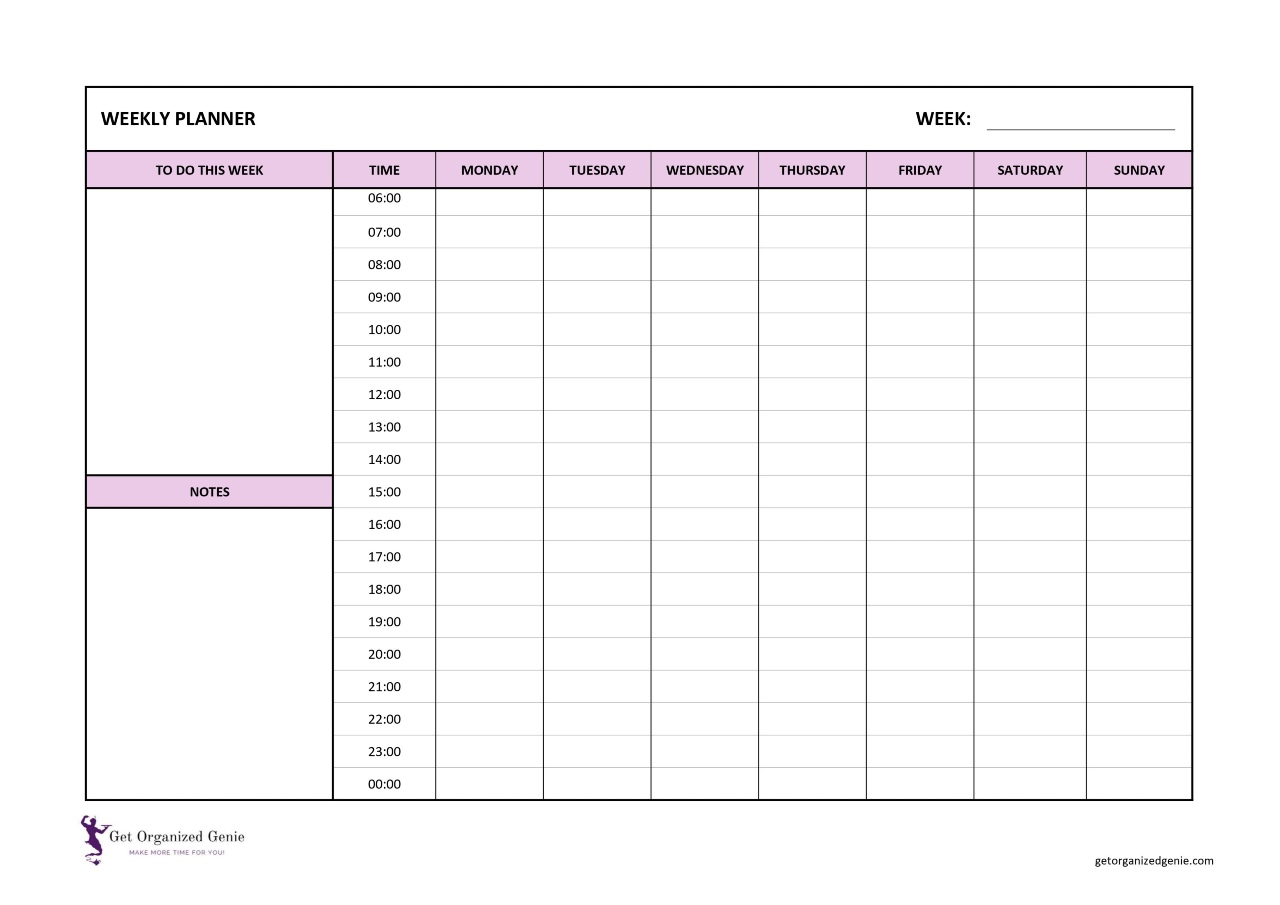 Free Printable Weekly Planner
