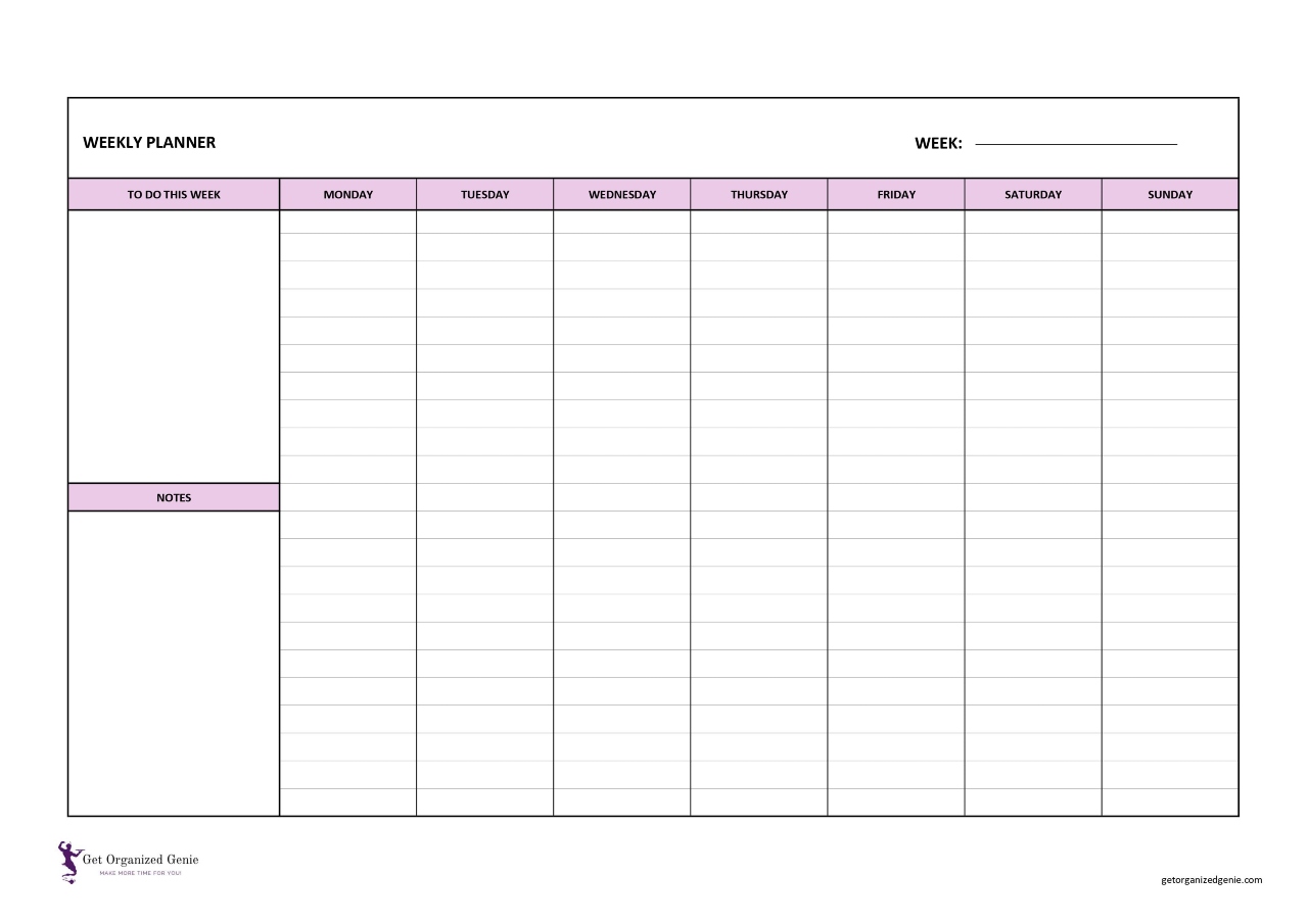 Free Printable Weekly Planner