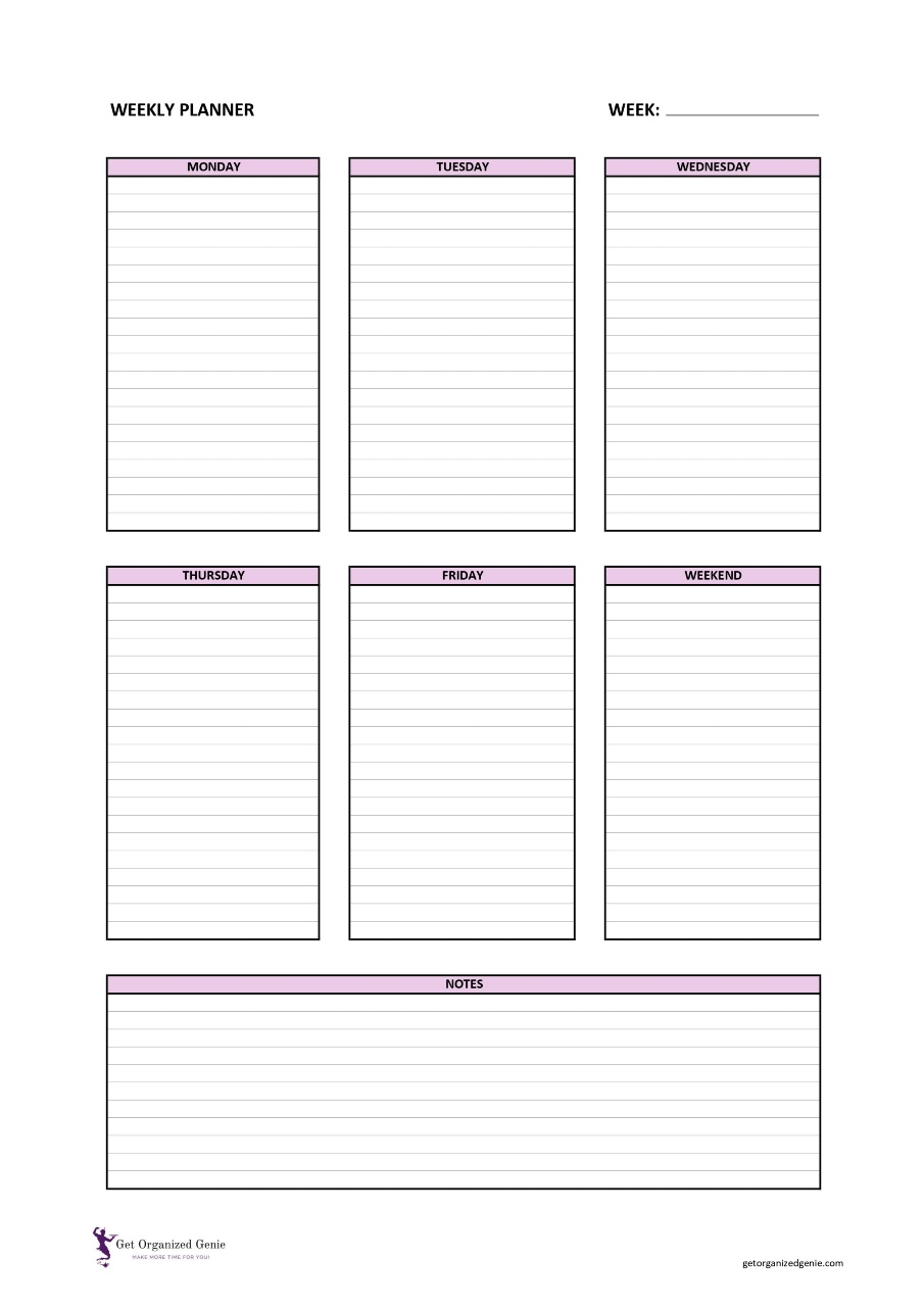 Work Planner Printables